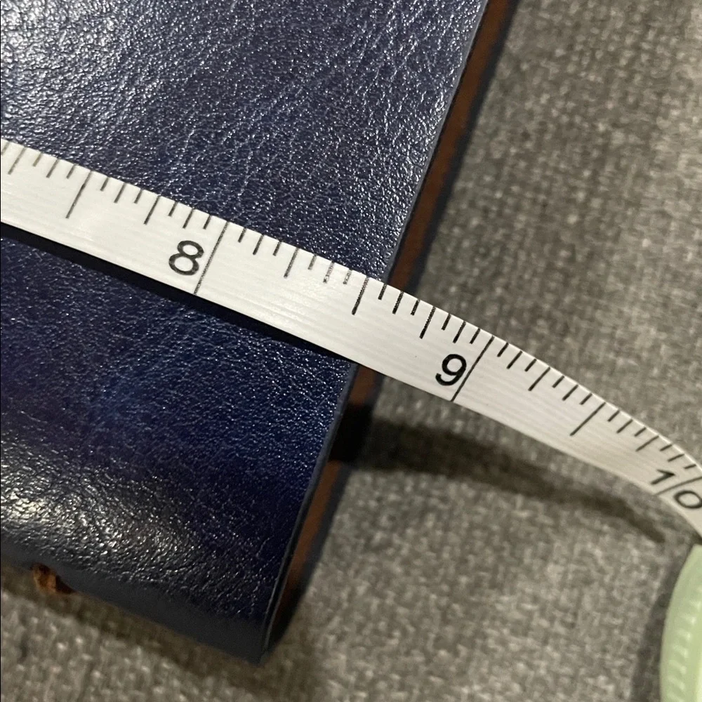 Artive A5 Tree The Way We Think Navy Blue Leather Journal Leaf Charm Tan Color